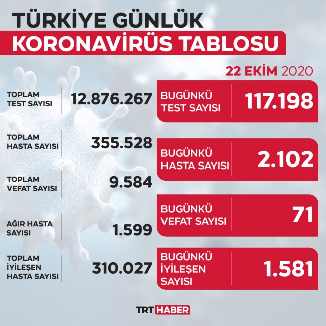 Türkiye'de iyileşenlerin sayısı 310 bin 27'ye yükseldi